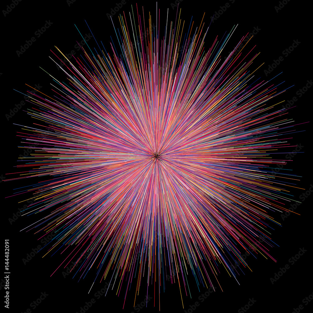 Abstract explosion burst of fireworks light