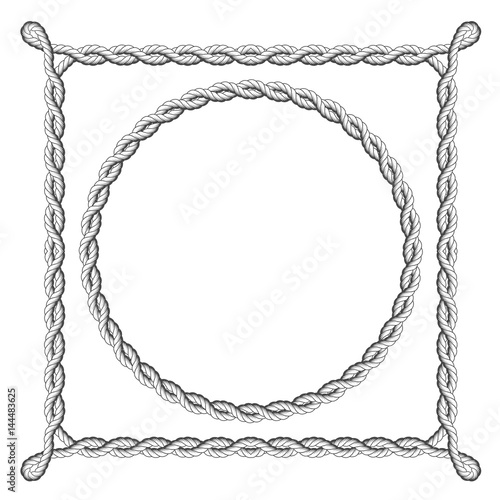 Twisted rope frames - round and square marine borders