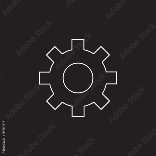 settings line icon, cogwheel outline vector logo illustration, l