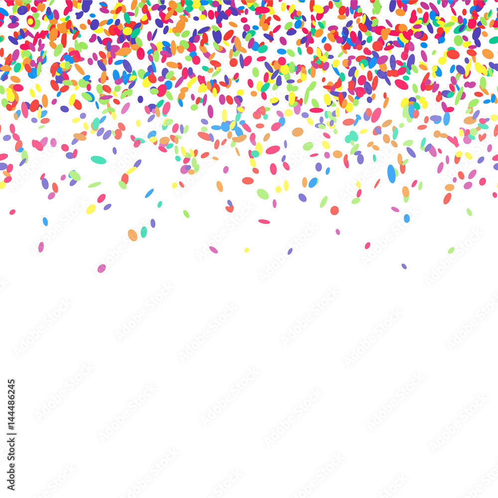 Abstract background with colorful confetti. Vector illustration of many