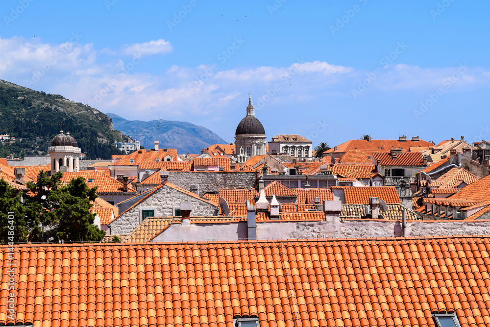Orange rooftops in the Old Town of Dubrovnik, Croatia
