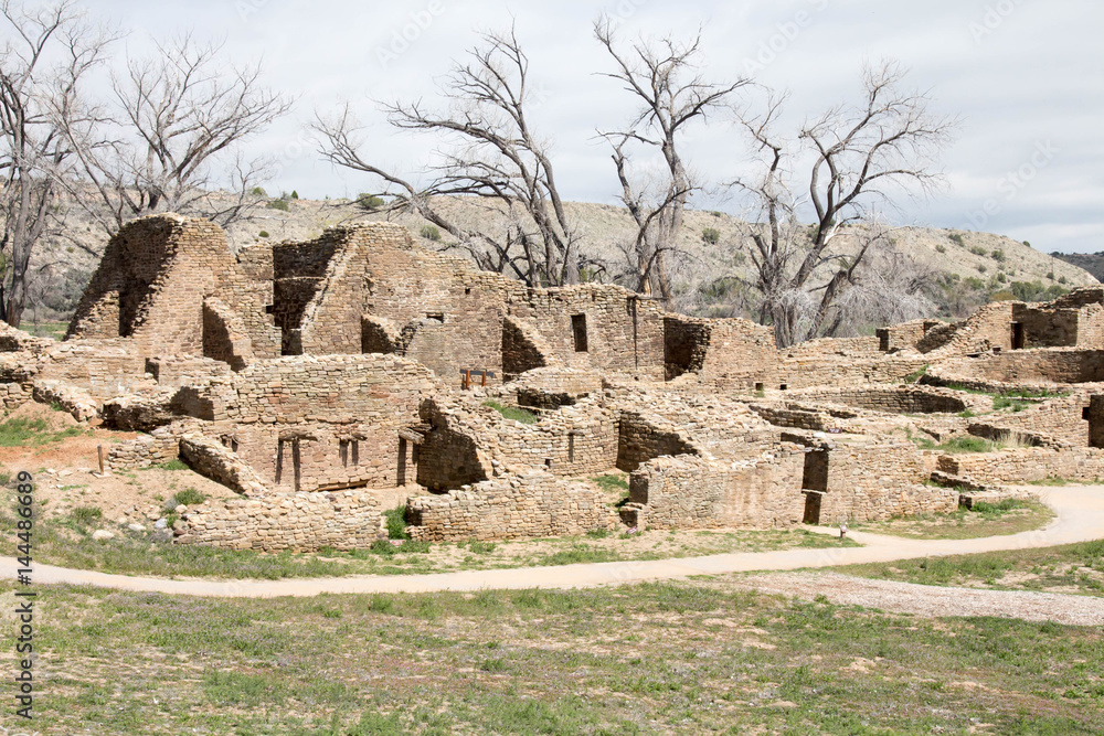 Ruined structures at Aztec Ruins National Monument
