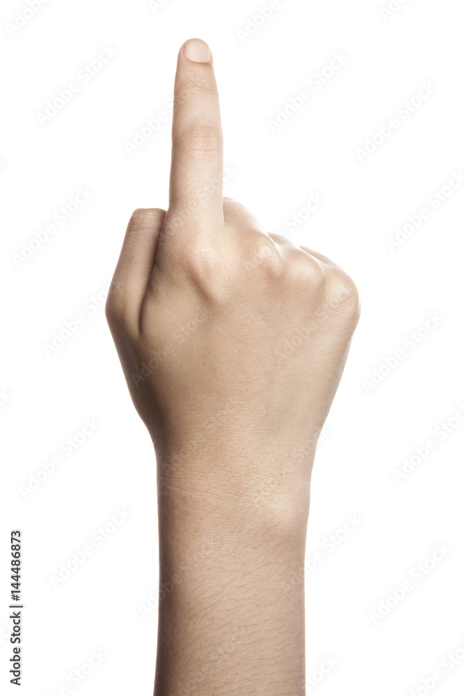 gesture with hand finger, index finger push or touch something. gesture with hand finger, index finger push or touch something.