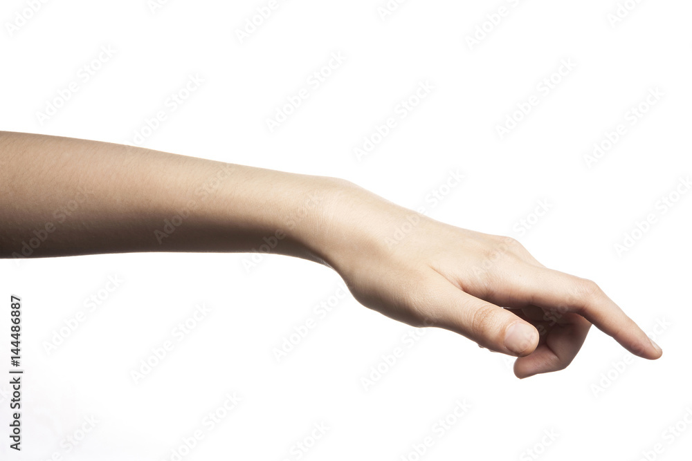 gesture with hand finger, index finger push or touch something. gesture with hand finger, index finger push or touch something.