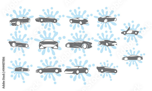Car Wash Logo Set Bundle Collections