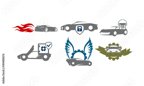 Car Service Logo Set Collections