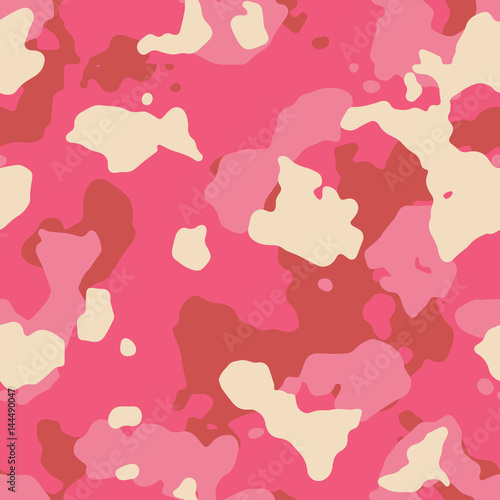 Seamless fashion pink military camouflage pattern vector