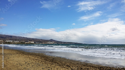 Sea  sand and sky at Maspalomas  Spain