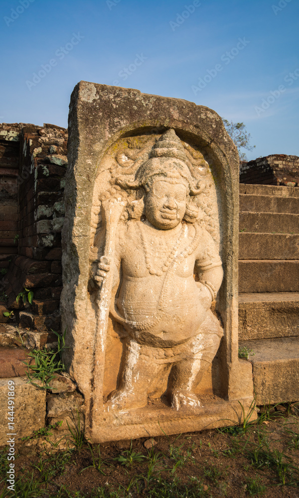 Ancient City of Anuradhapura, statue at The Royal Palace, Cultural Triangle, Sri Lanka, Asia