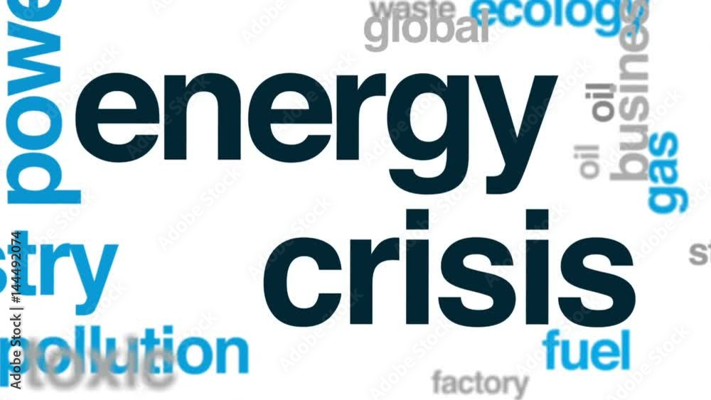 Energy crisis animated word cloud, text design animation. Energy crisis animated word cloud, text design animation.