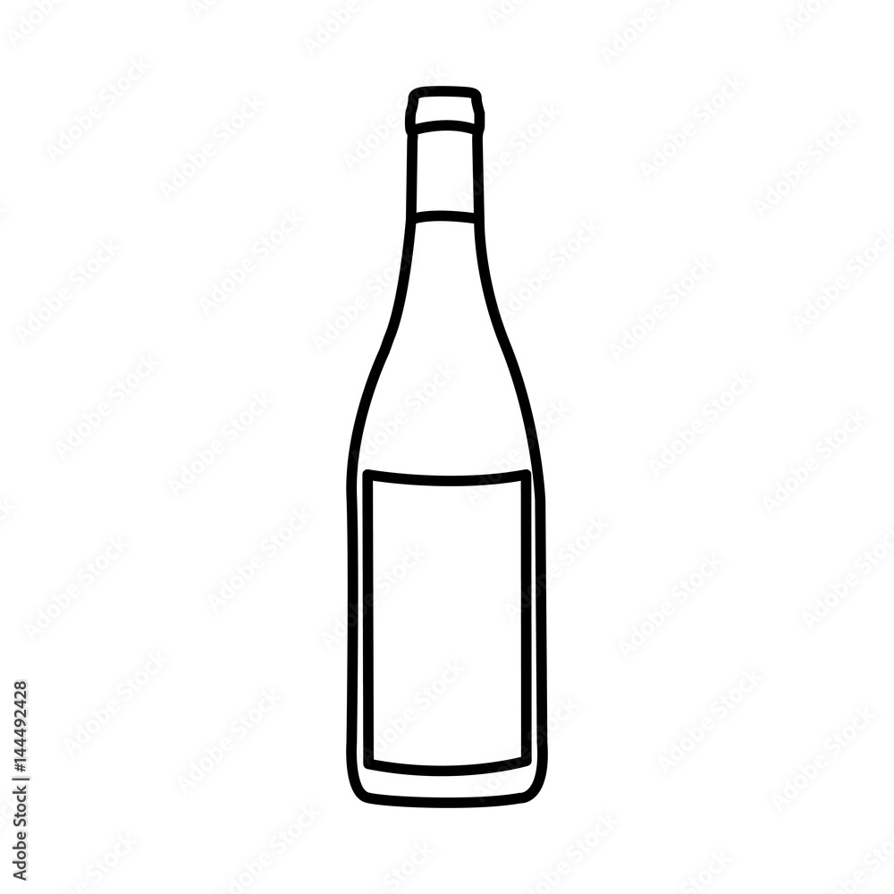 silhouette wine bottle with label vector illustration silhouette wine bottle with label vector illustration