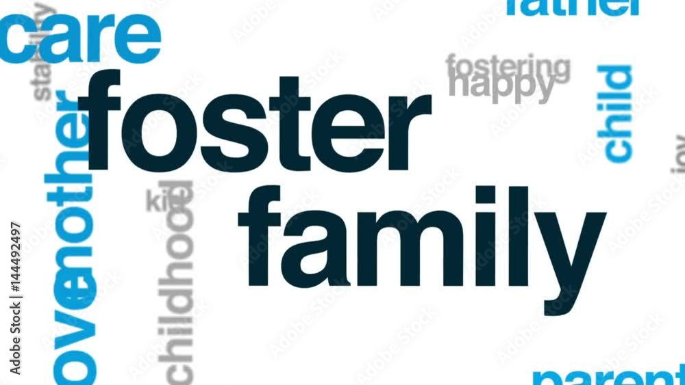 Foster family animated word cloud, text design animation. Foster family animated word cloud, text design animation.