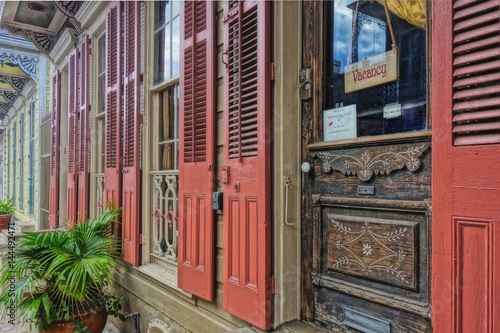 Doors and shutters on a building in New Orleans. photo