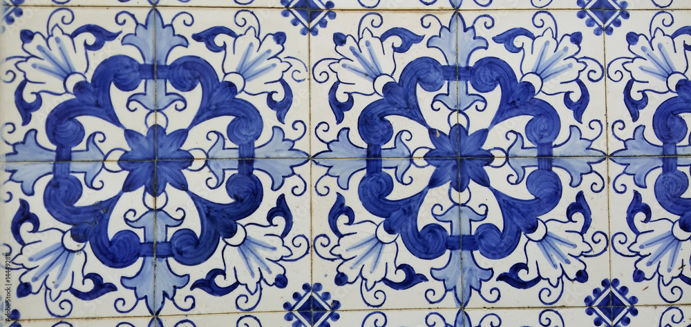 Beautiful color Portuguese tile pattern, Portugal 