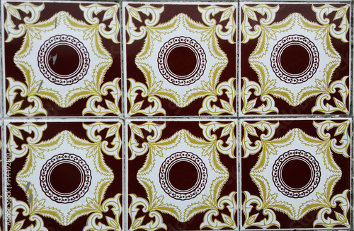 Beautiful color Portuguese tile pattern, Portugal 