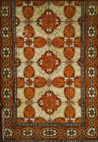 Beautiful color Portuguese tile pattern, Portugal 