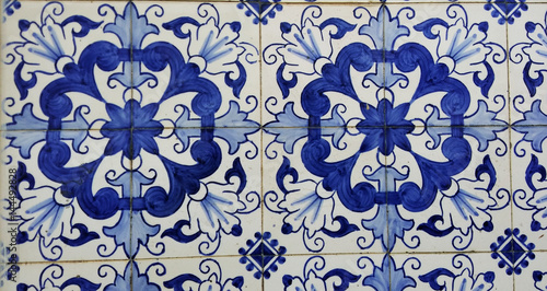 Beautiful color Portuguese tile pattern, Portugal 