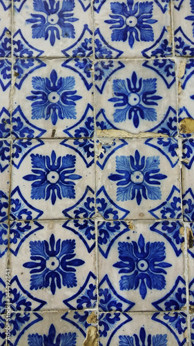 Beautiful color Portuguese tile pattern, Portugal 