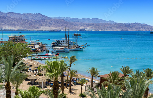 Central public beach in Eilat - number one resort and recreational city in Is...