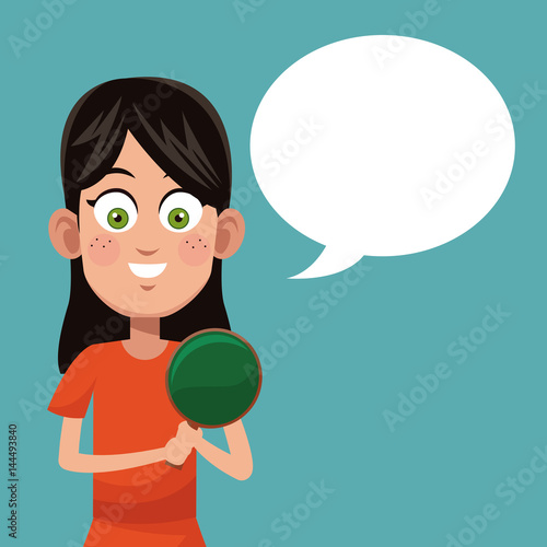 girl game ping pong practice vector illustration eps 10