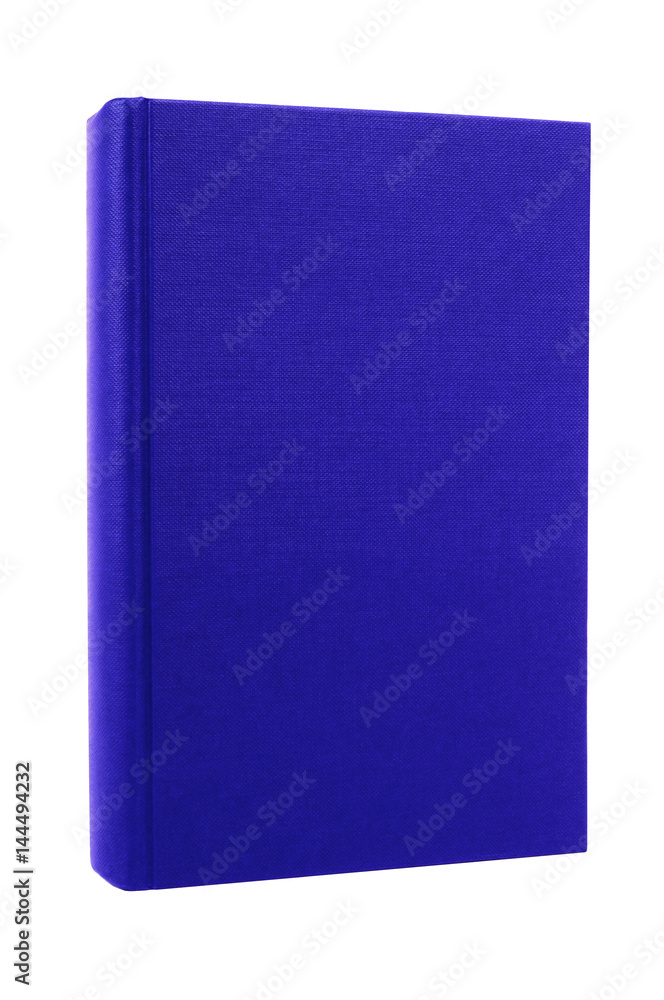 Blue book or textbook front cover one single standing upright vertical isolated on white background photo Blue book or textbook front cover one single standing upright vertical isolated on white background photo