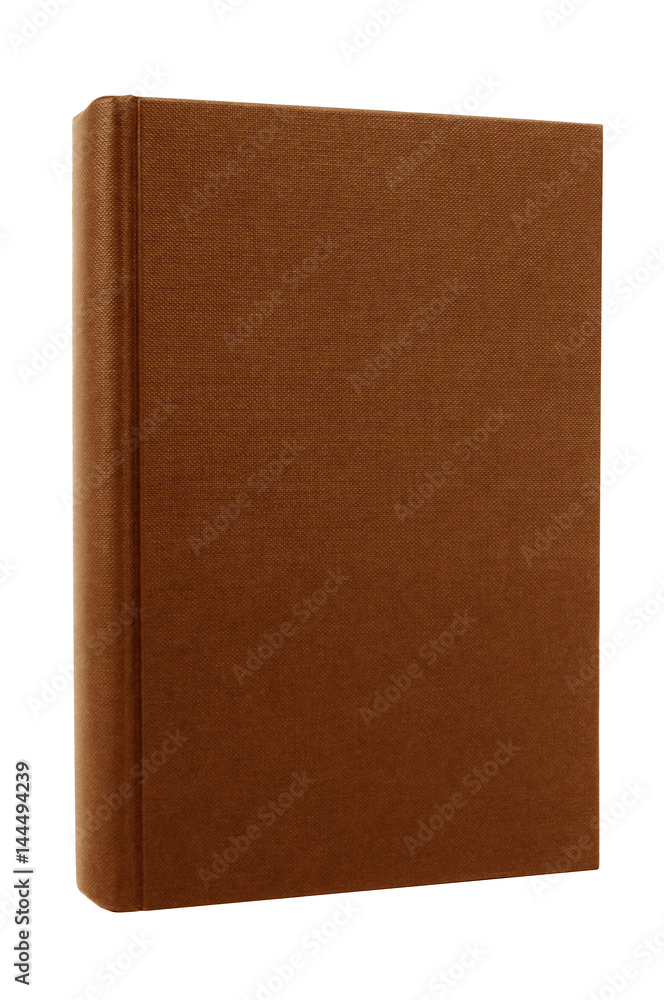 Brown book or textbook front cover one single standing upright vertical isolated on white background photo Brown book or textbook front cover one single standing upright vertical isolated on white background photo