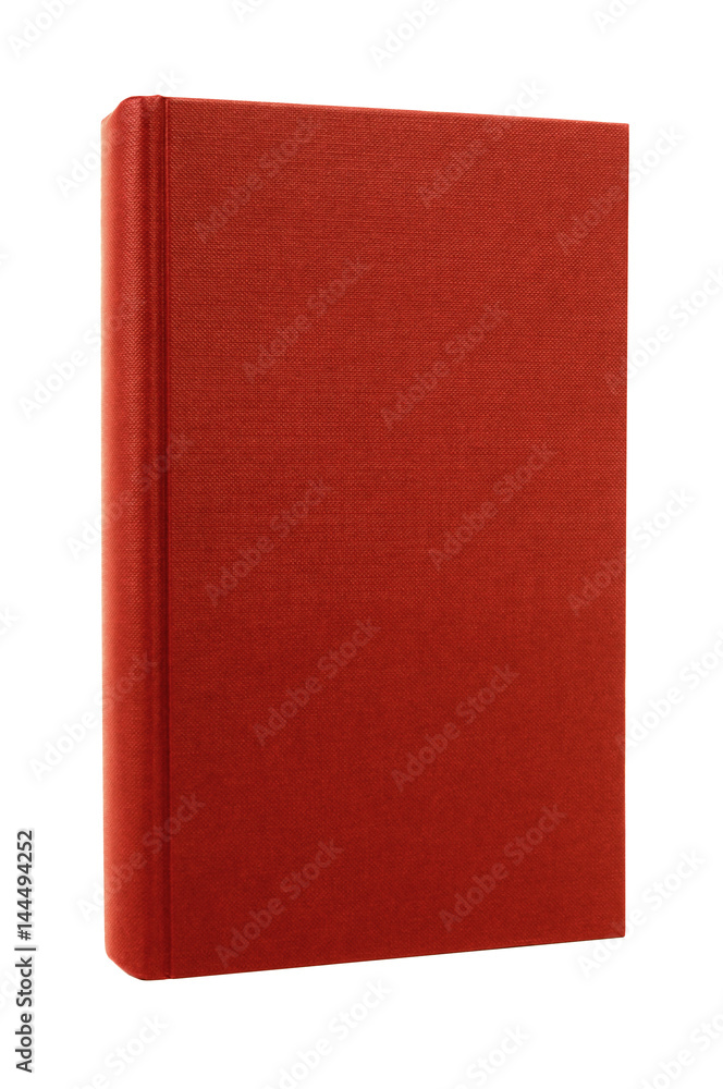 Red book or textbook front cover one single standing upright vertical isolated on white background photo Red book or textbook front cover one single standing upright vertical isolated on white background photo