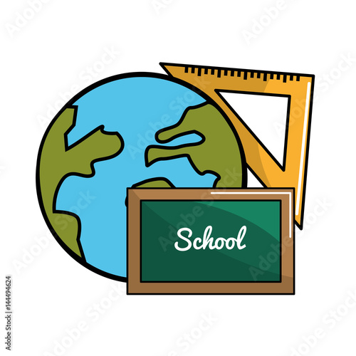 global planet with boad and triangle rule