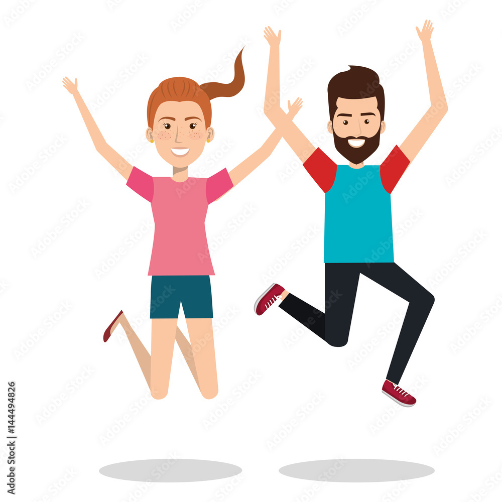 people celebrating with a leap people celebrating with a leap
