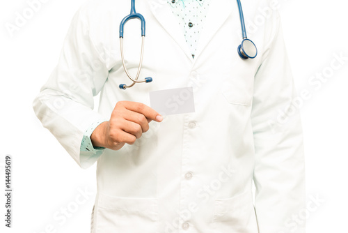 Asian male medical doctor on white background