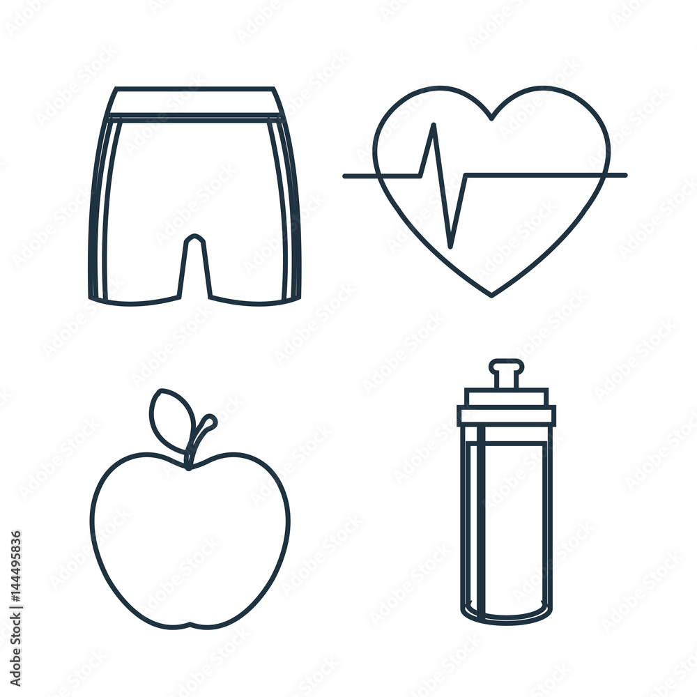 healthy lifestyle flat icons vector illustration design