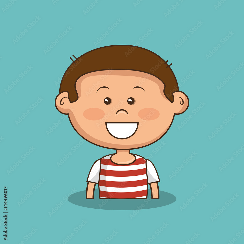 Obraz premium cute little boy character vector illustration design