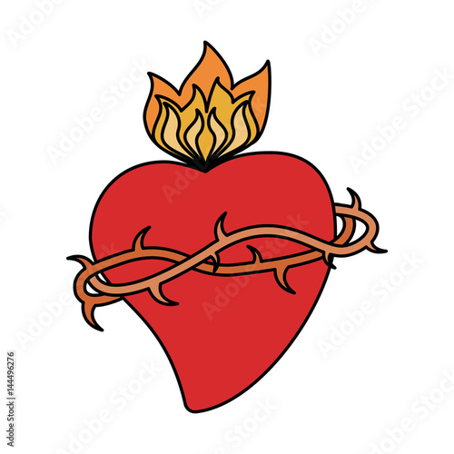 sac heart blessed image vector illustration eps 10