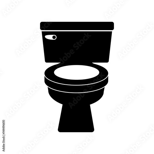 monochrome silhouette of toilet front view vector illustration