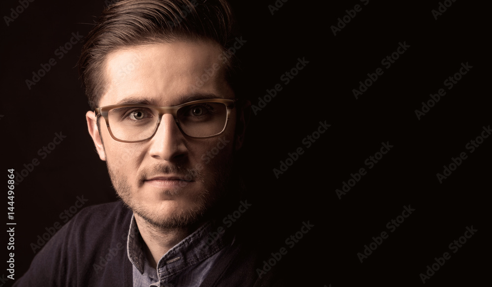 young man close up portrait