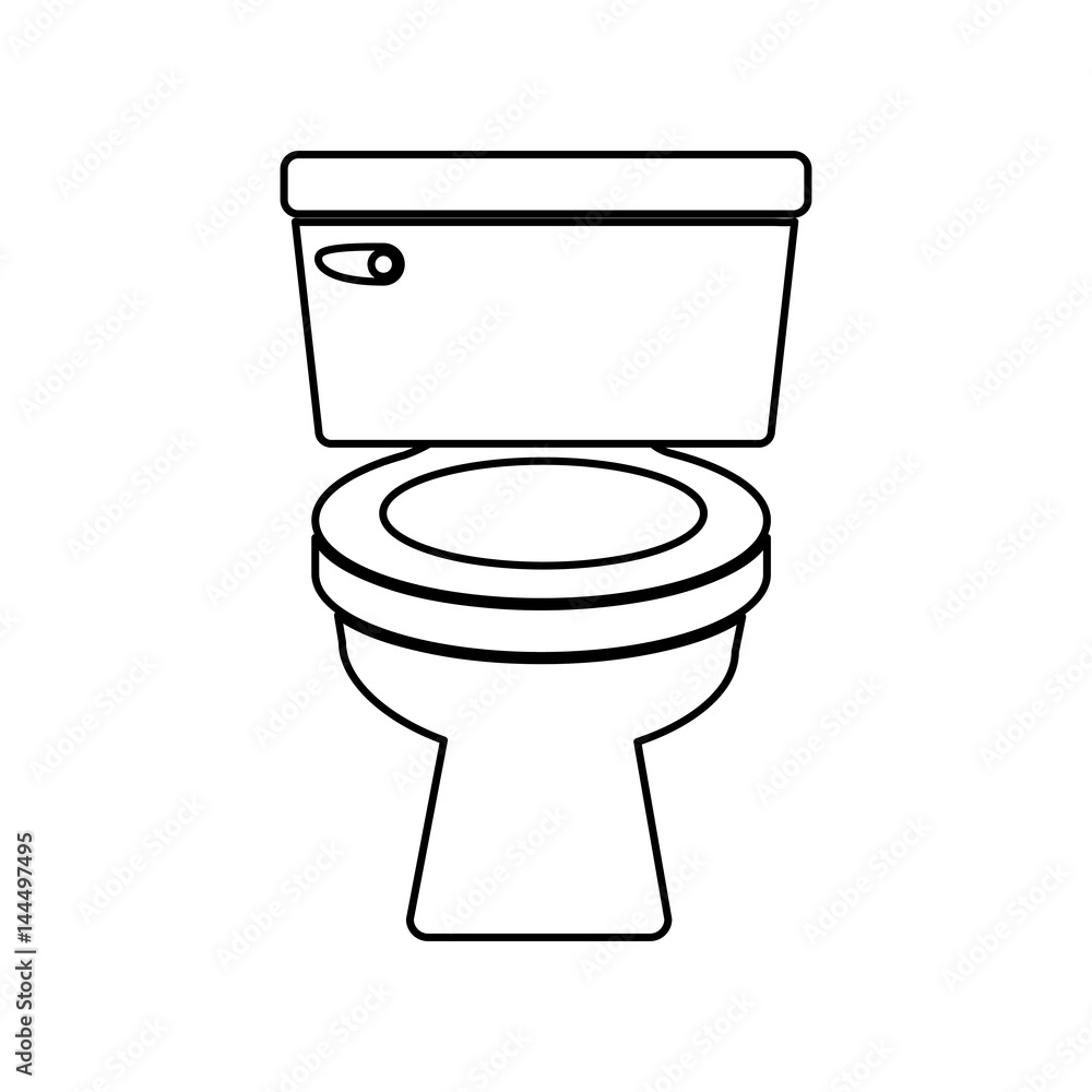 Monochrome Silhouette Of Toilet Front View Vector Image | Hot Sex Picture