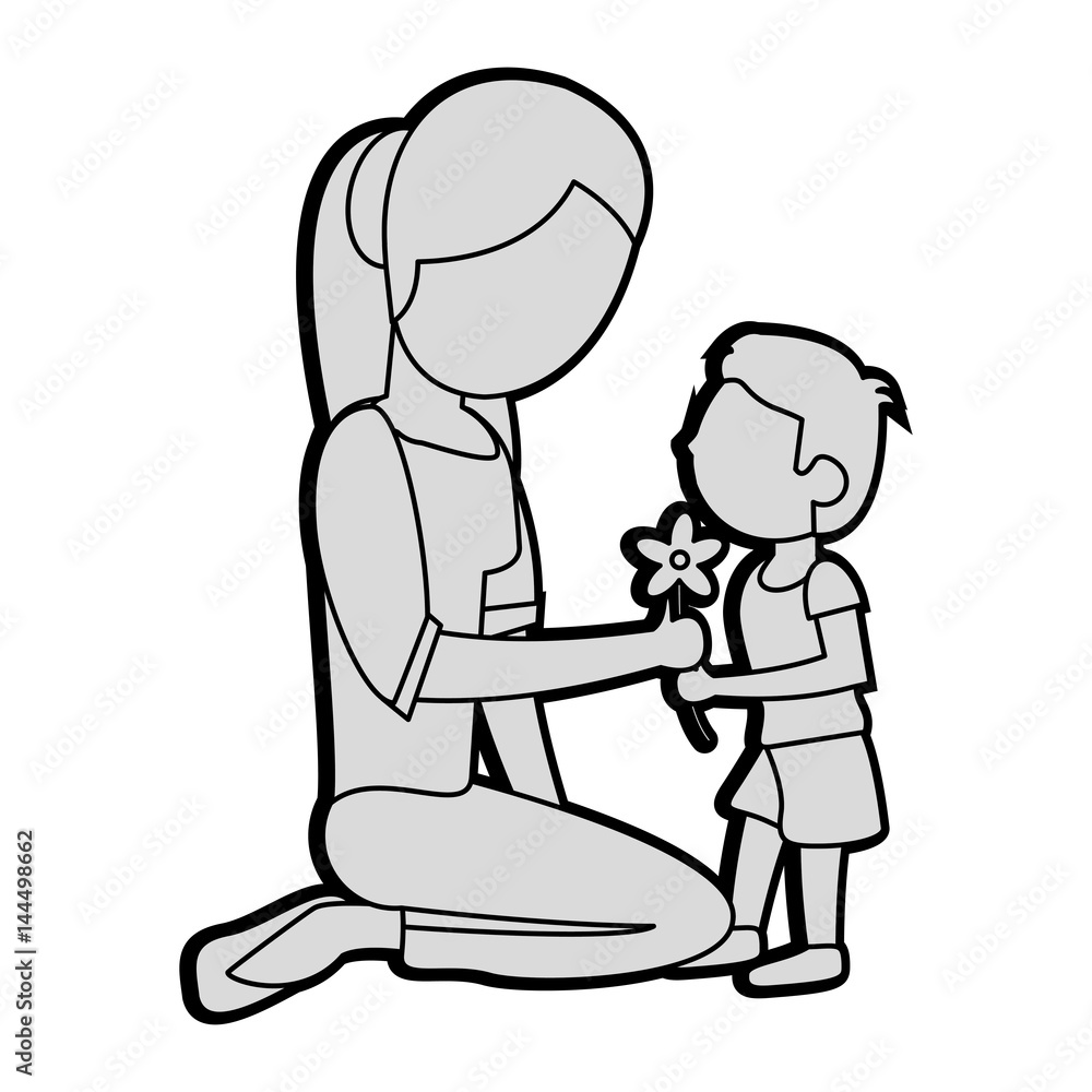 son gift flower mother image vector illustration eps 10 son gift flower mother image vector illustration eps 10
