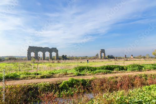 Rome, Italy. Ruins of the ancient aqueduct