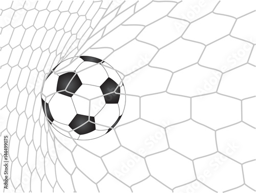 Soccer Football in Goal Net line sketched up Vector Illustrator, EPS 10.
