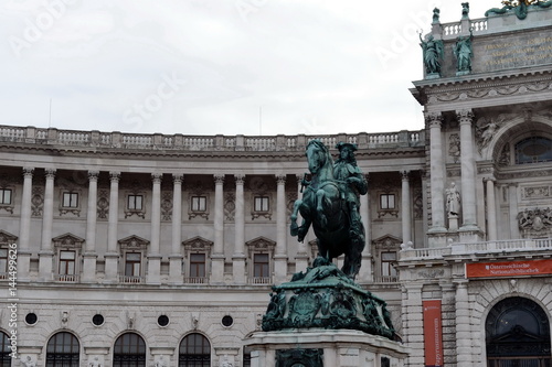 Monument of Prince Eugene of Savoy. Monument in Heldenplatz, Vienna, designed by Anton Dominik Fernkorn in 1865