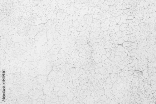 White Crack Cement Wall Background.