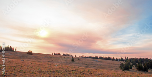 Sykes Ridge Sunrise in the Pryor Mountains Wild Horse Range in Wyoming USA