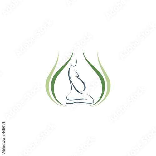 abstract yoga for pregnant woman.