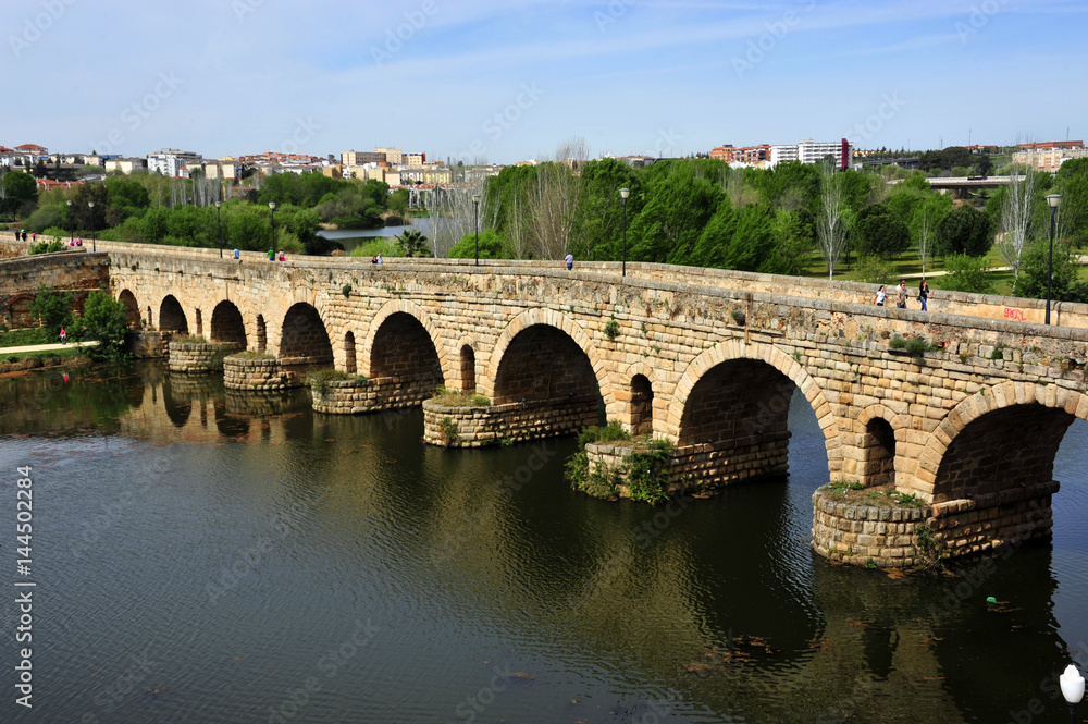 Roman bridge in Merida in Spain