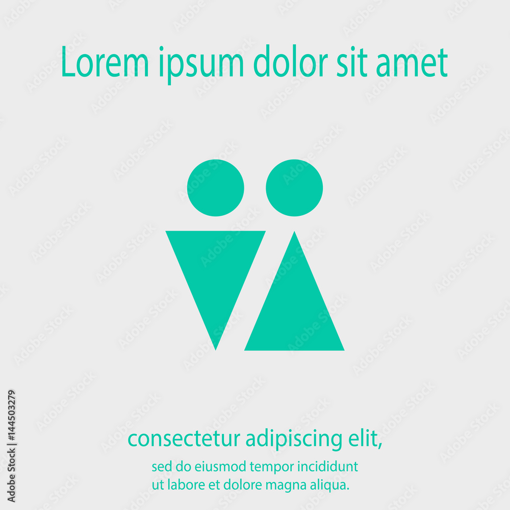 Male and female sign icon, vector illustration. Flat design style Male and female sign icon, vector illustration. Flat design style
