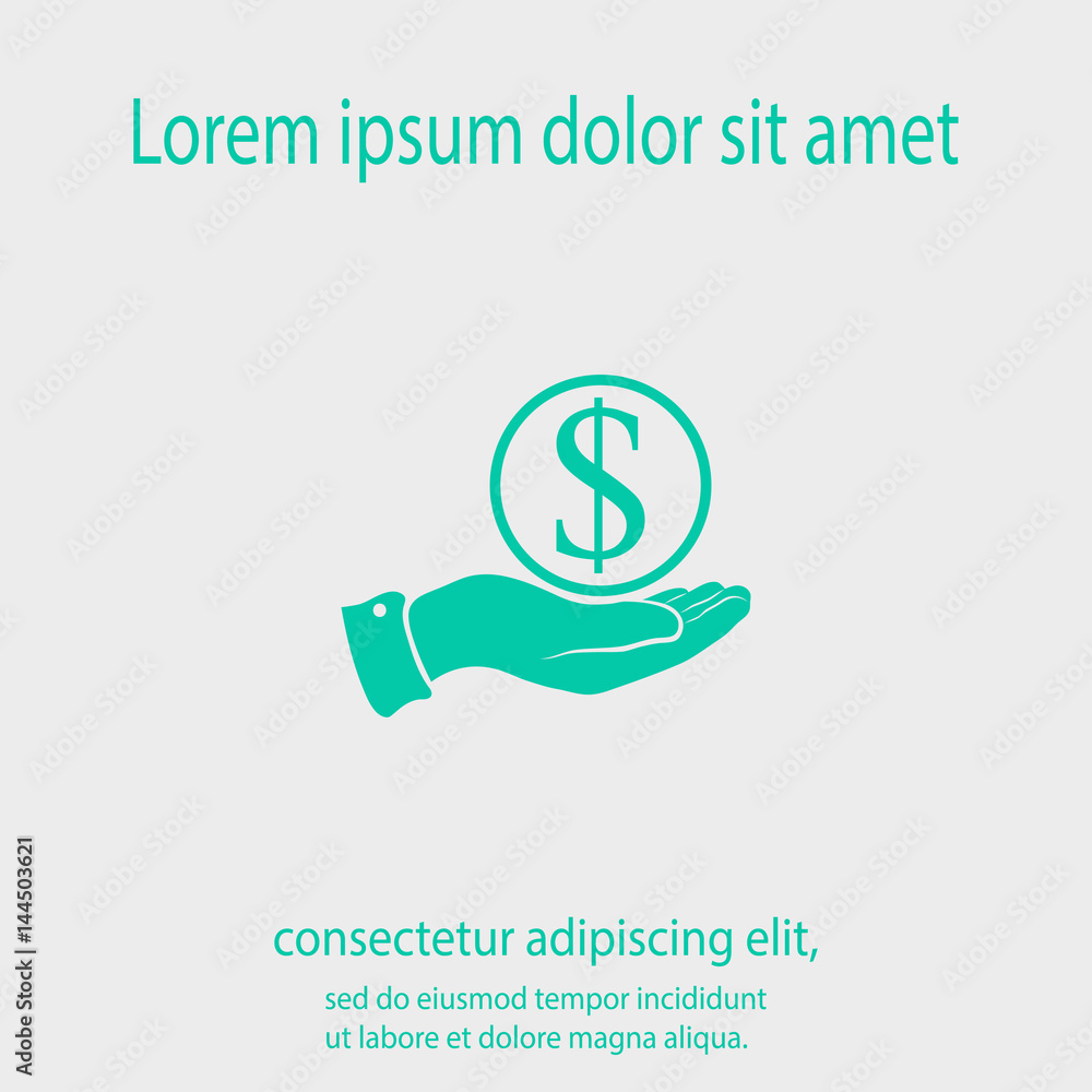 Obraz premium Save money icon, vector illustration. Flat design style