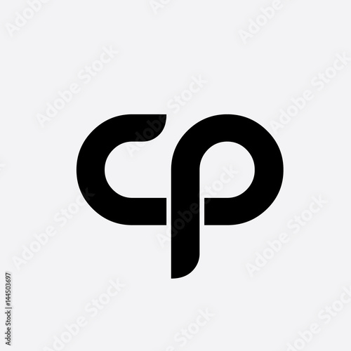 Initial Letter CP Rounded Lowercase Logo