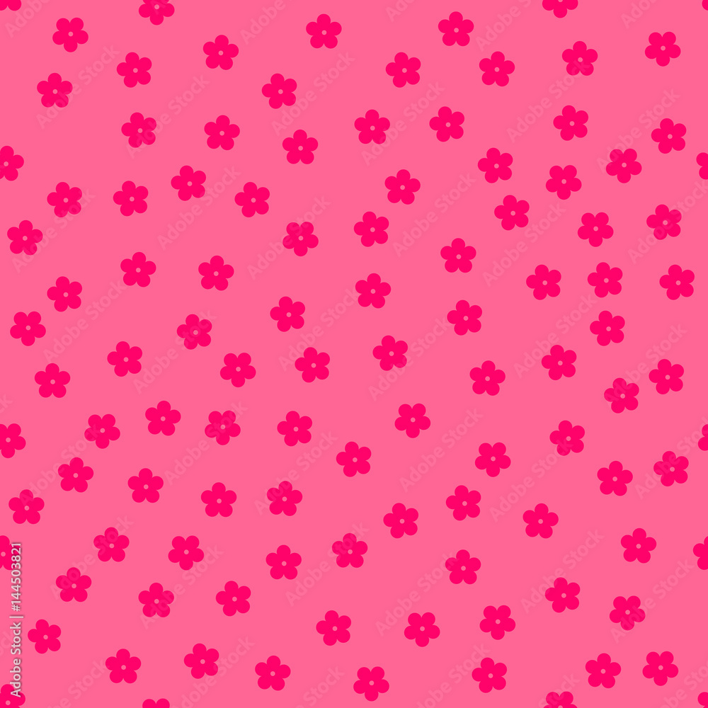 simple flowers. pink baby background. vector seamless pattern