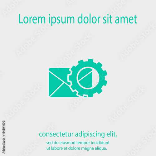 setting parameters and Envelope Mail icon, vector illustration. Flat design style