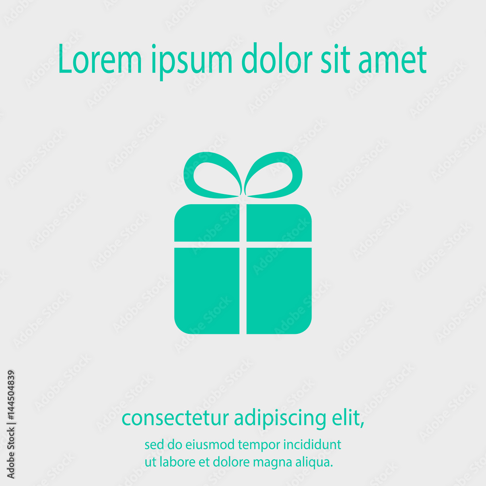 gift icon, vector illustration. Flat design style gift icon, vector illustration. Flat design style